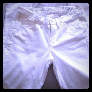 Madewell skinny skinny ankle white jeans